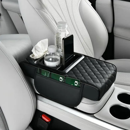 Multipurpose Car Console Cushion with Cup Holder & Tissue Compartment | Universal Design