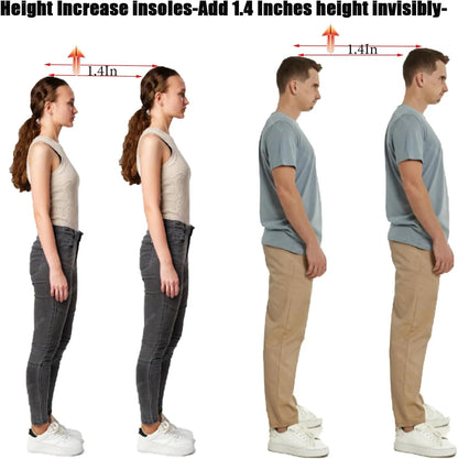 Height Increase Insoles - 1.4 Inch Lift (Men & Women), Comfort Support & Daily Wear