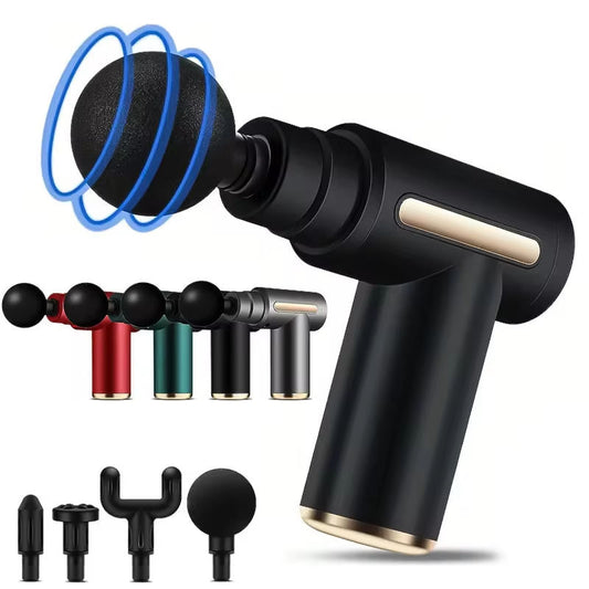 4 Head Massage Gun – Portable Deep Tissue Percussion Massager with 6 Speeds