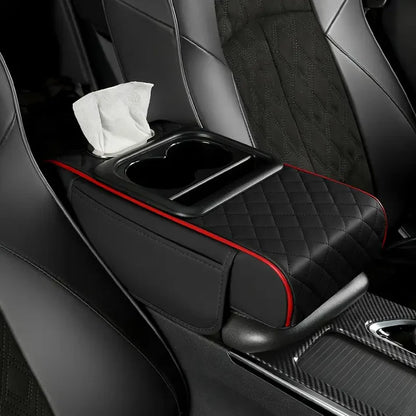 Multipurpose Car Console Cushion with Cup Holder & Tissue Compartment | Universal Design